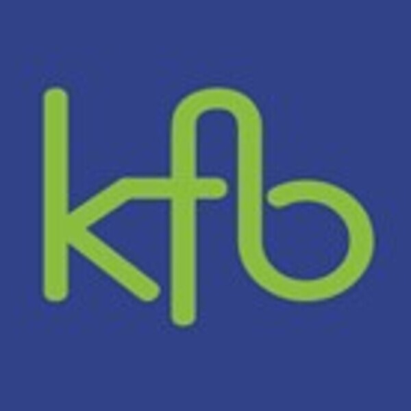 kfb Logo / katholische Frauenbewegung Logo der katholischen Frauenbewegung, Schrift grün auf royalblauem Grund