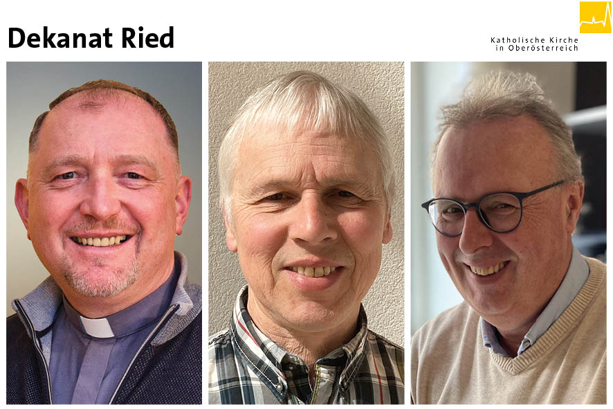 V. l.: Pfarrer Wolfgang Schnölzer, Pastoralvostand Kurt Seifriedsberger und Verwaltungsvorstand Eduard Jungwirth 